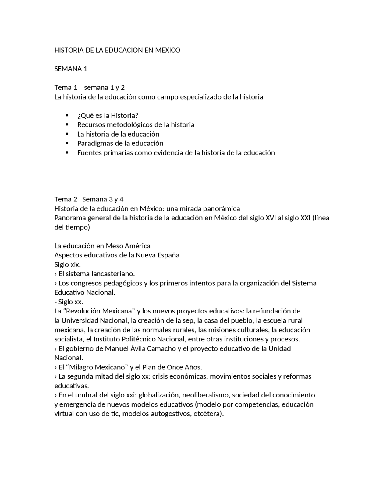 Historia de la educación - Docsity
