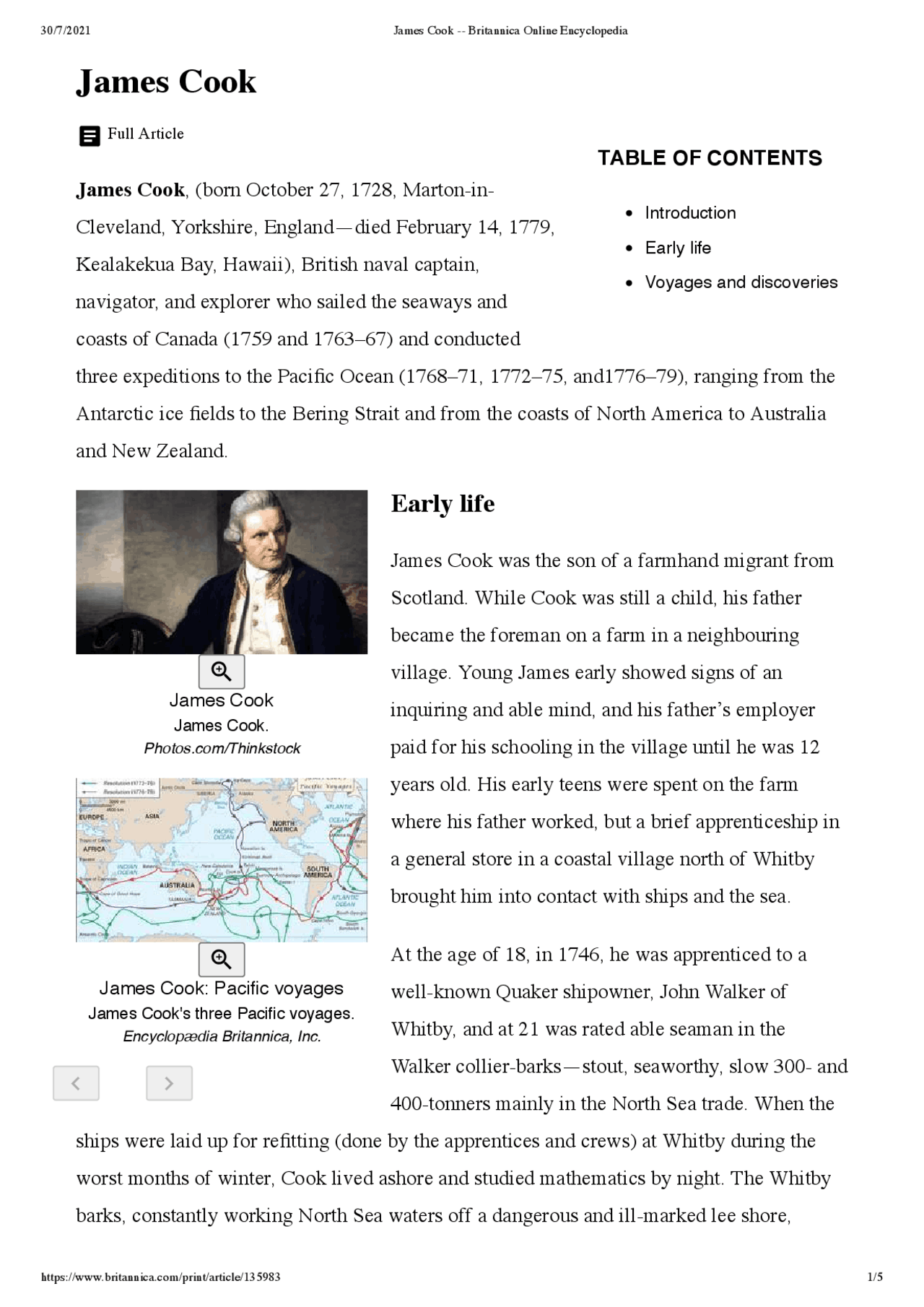 James Cook's voyages in Oceania - Docsity
