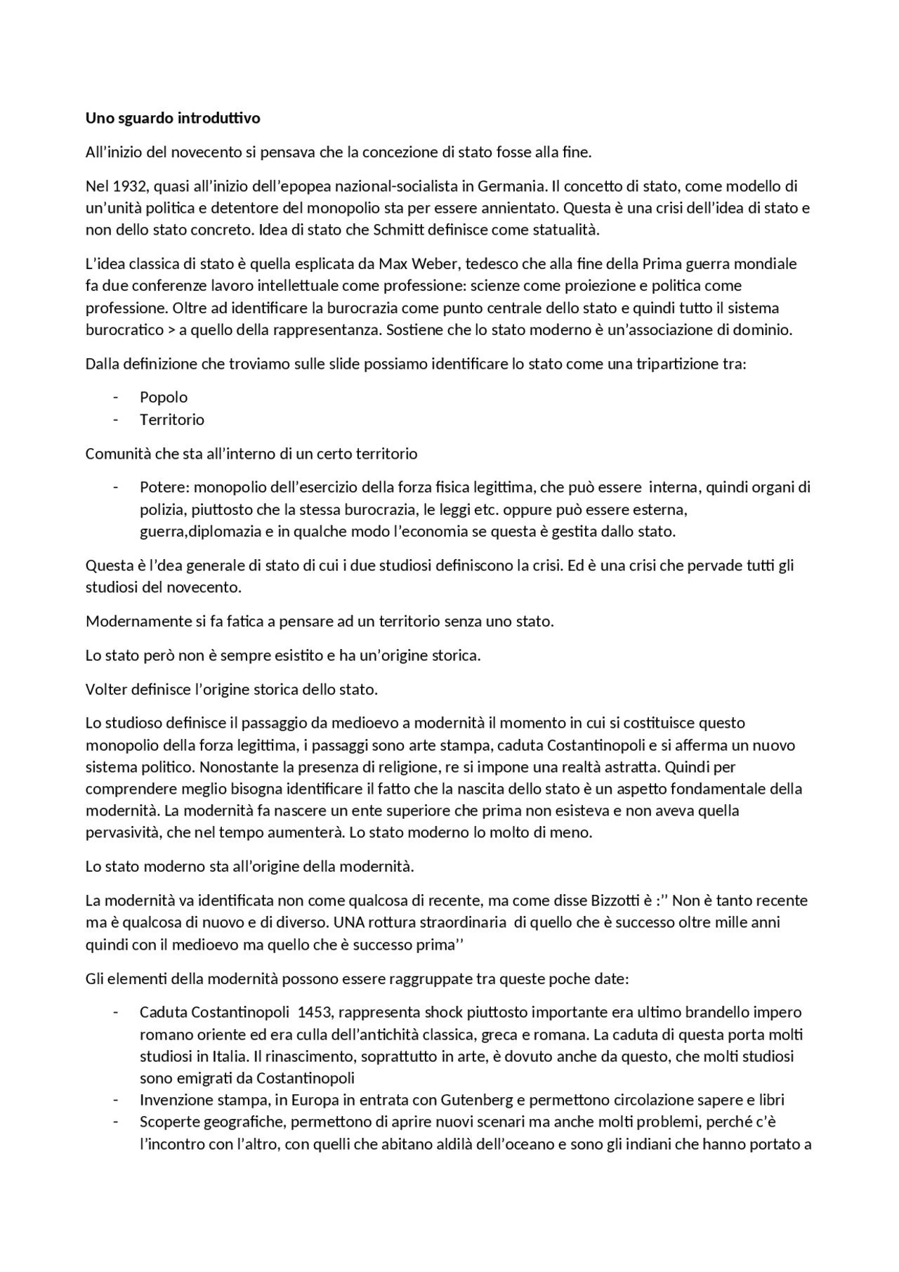 Introduzione storia ist.politiche Docsity