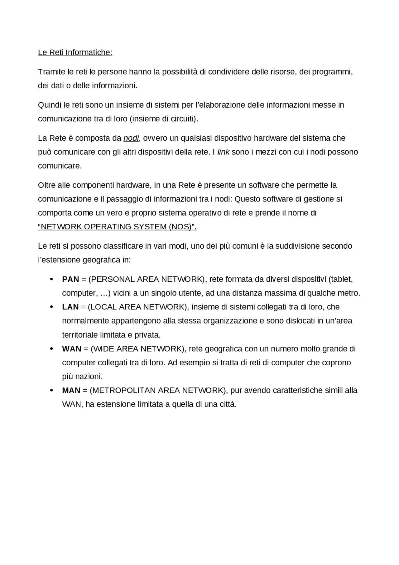 Le Reti Informatiche - Docsity