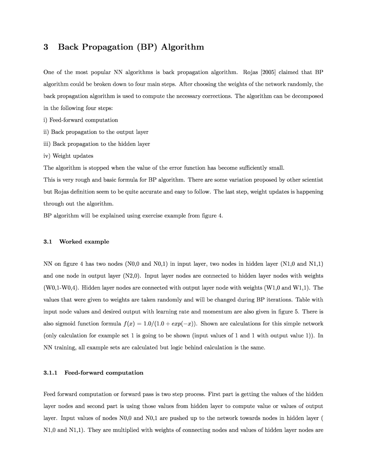 Back propagation algorithm example - Docsity