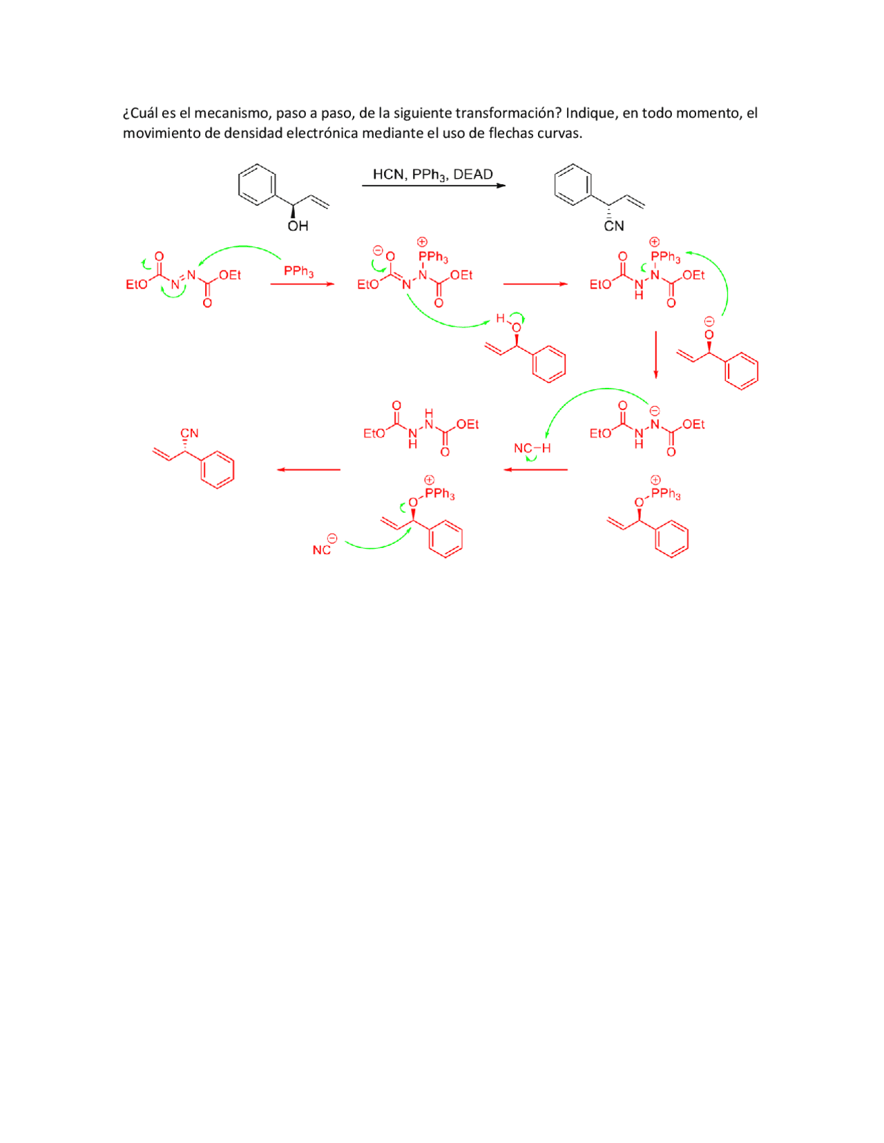 Ejercicio 5 de síntesis orgánica, desarrollado y explicado Docsity