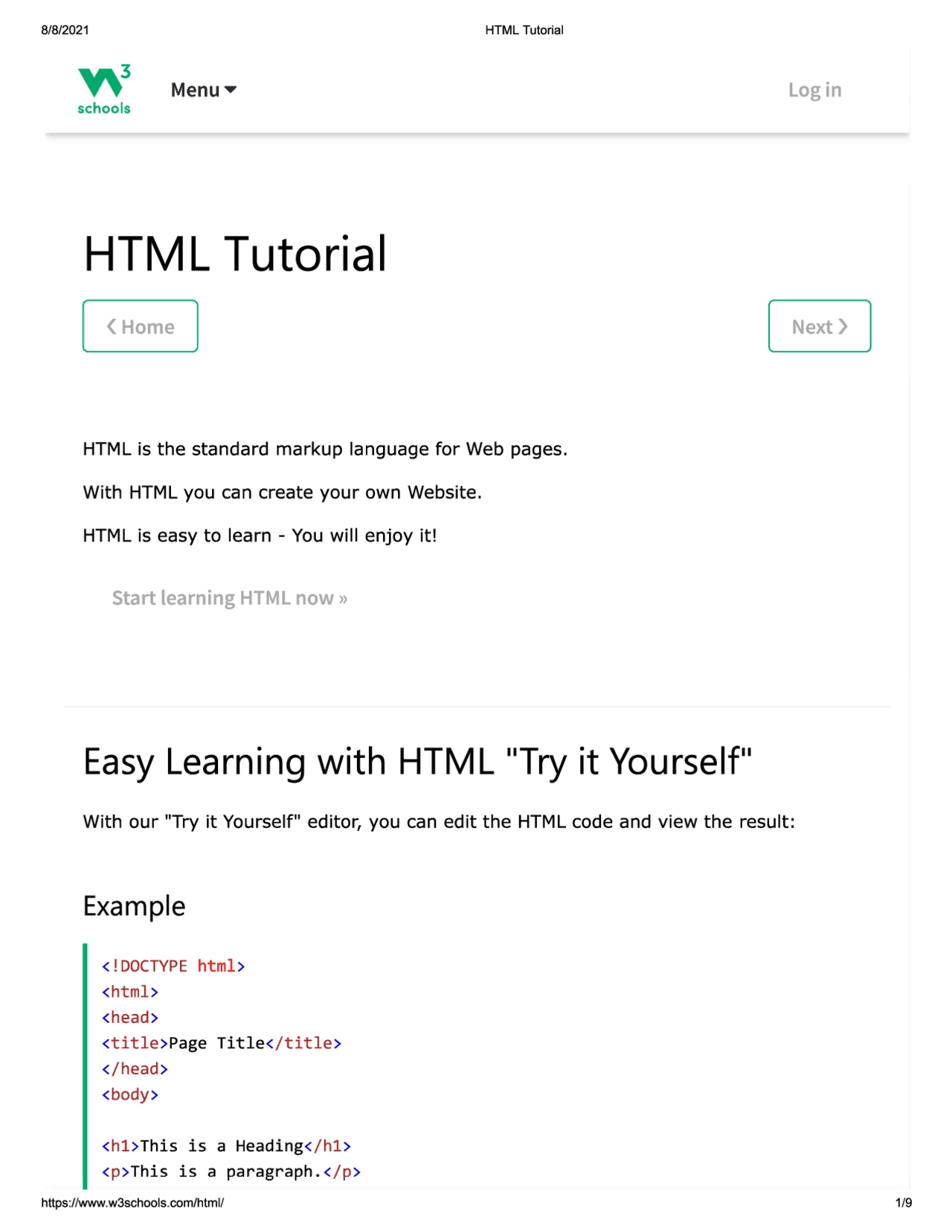 Hyper Text Markup Language for Computer Science - Docsity