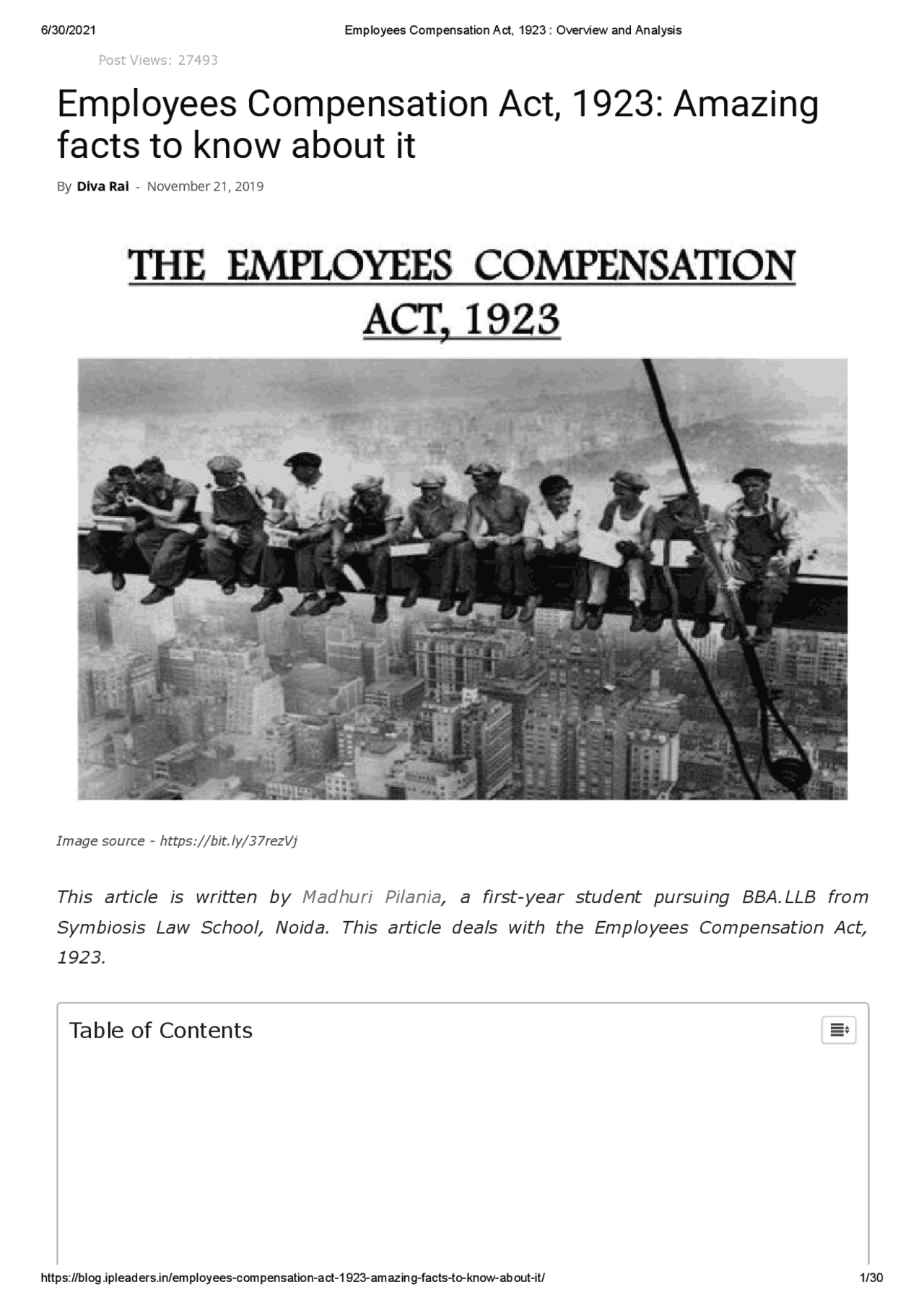 Compensation Act Ppt on Employees Compensation Act, 1923 | Slides Labour Law | Docsity