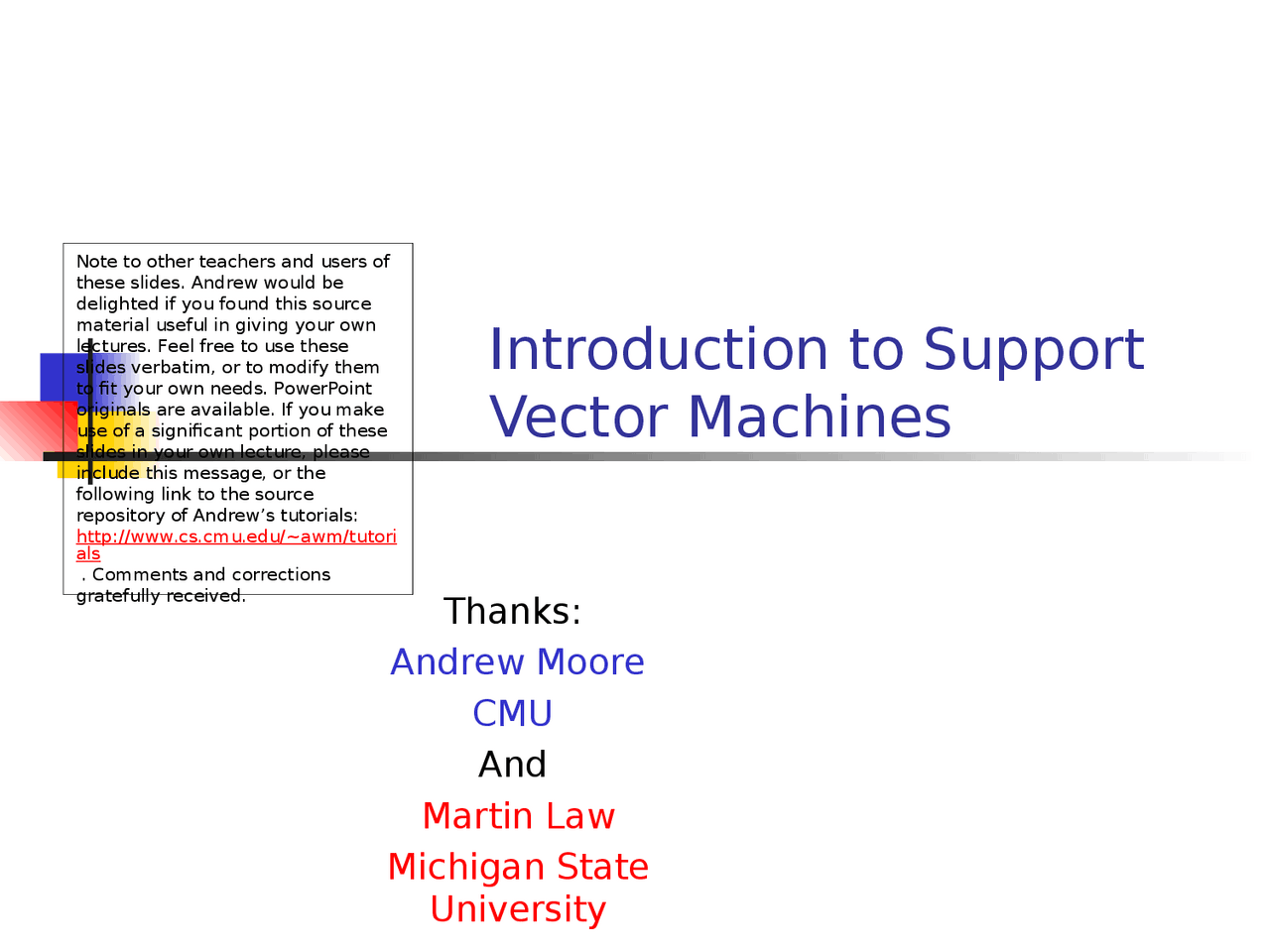 SUPPORT VECTOR MACHINE - Docsity