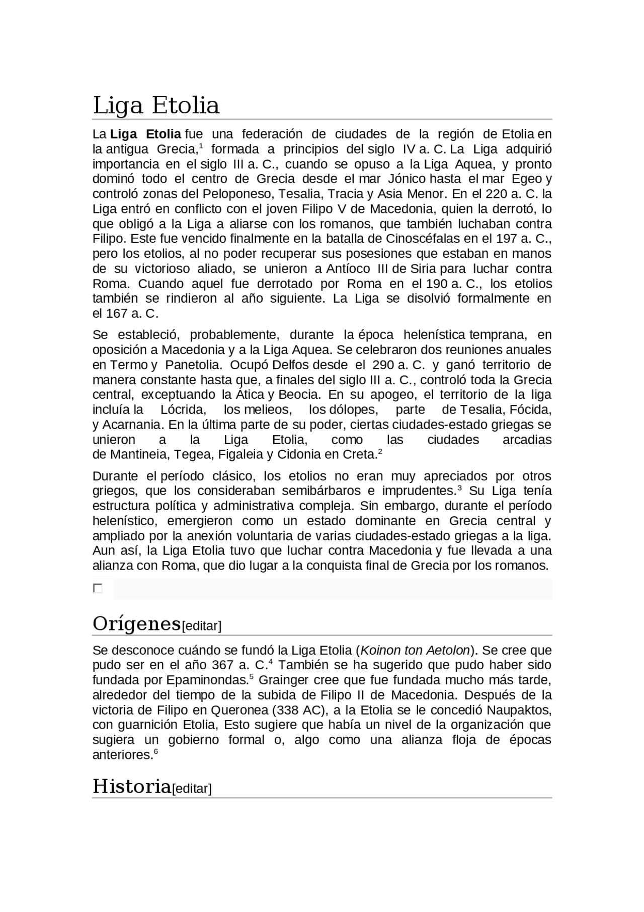 La Liga Etolia fue una federación de ciudades de la región de Etolia en