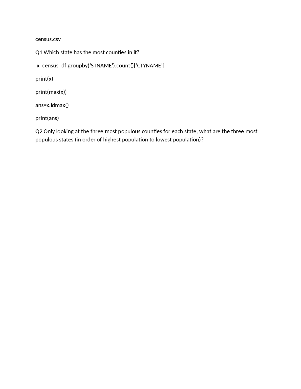 Introduction to Python programming Question - Docsity