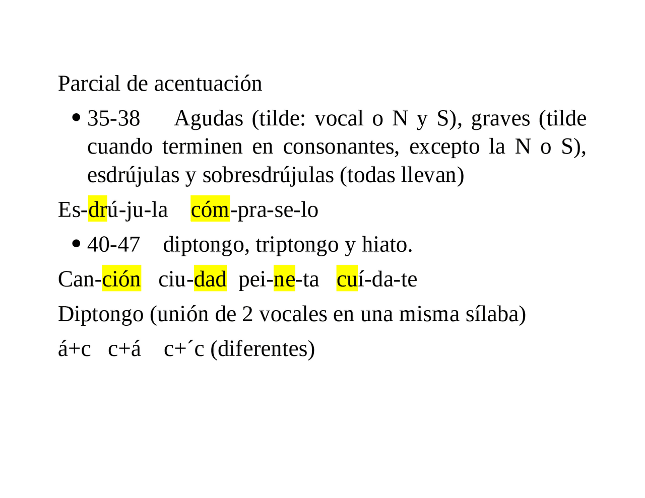 Acentuación española - Docsity