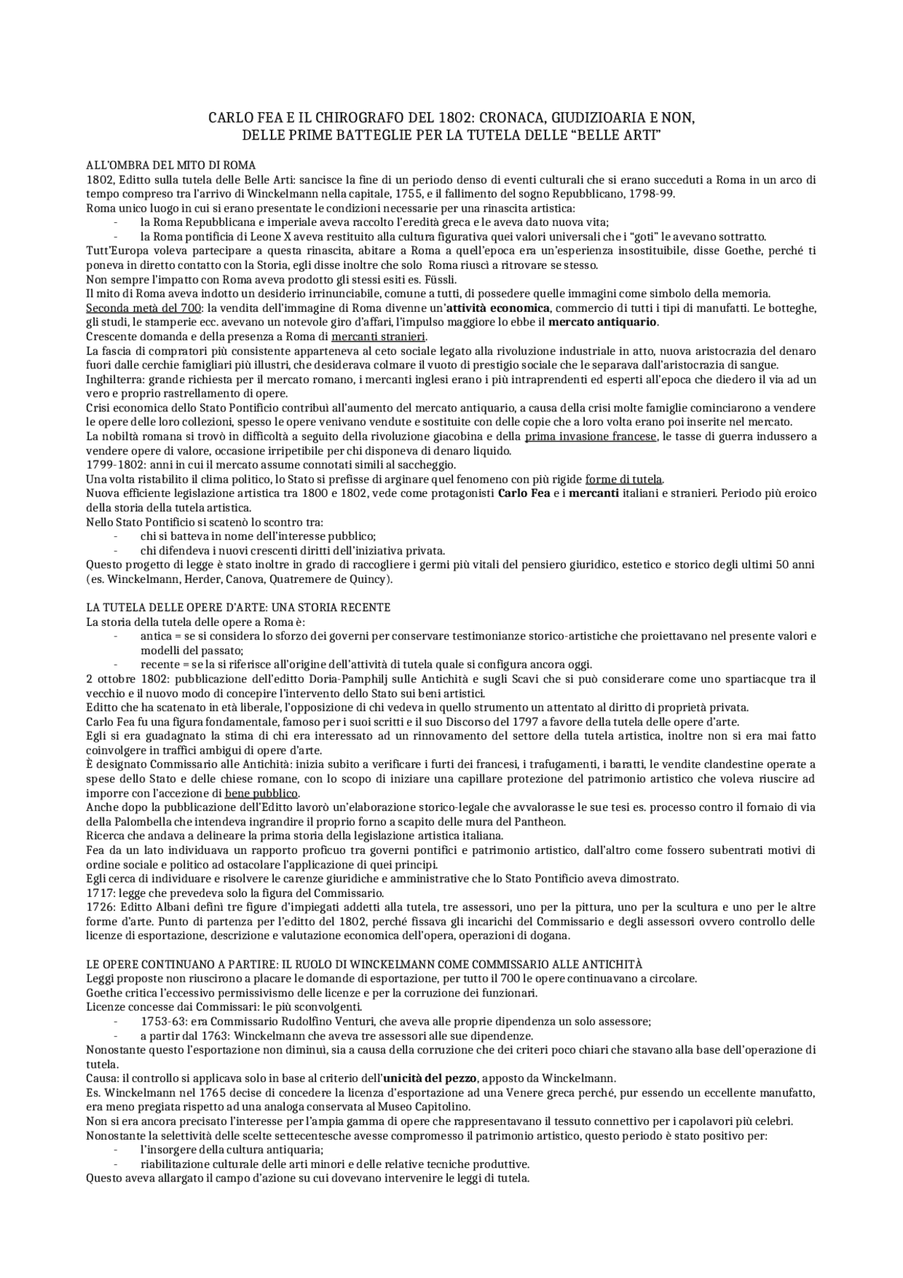 Carlo Fea e il Chrografo del 1802 Docsity