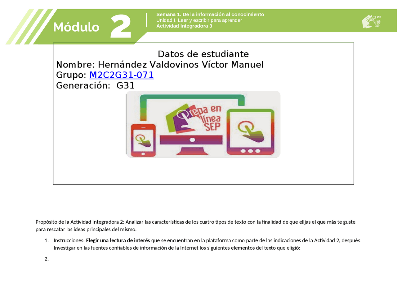 Modulo 2 Prepa En Linea Sep Docsity