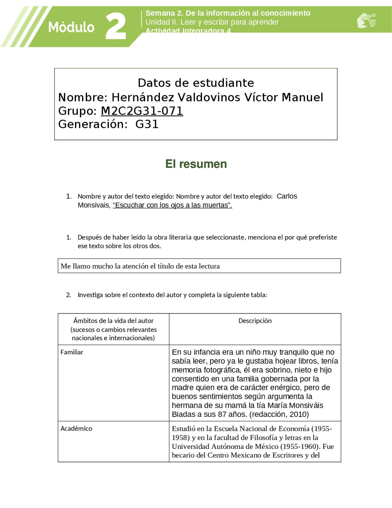 Modulo 2 Prepa En Linea Sep Docsity