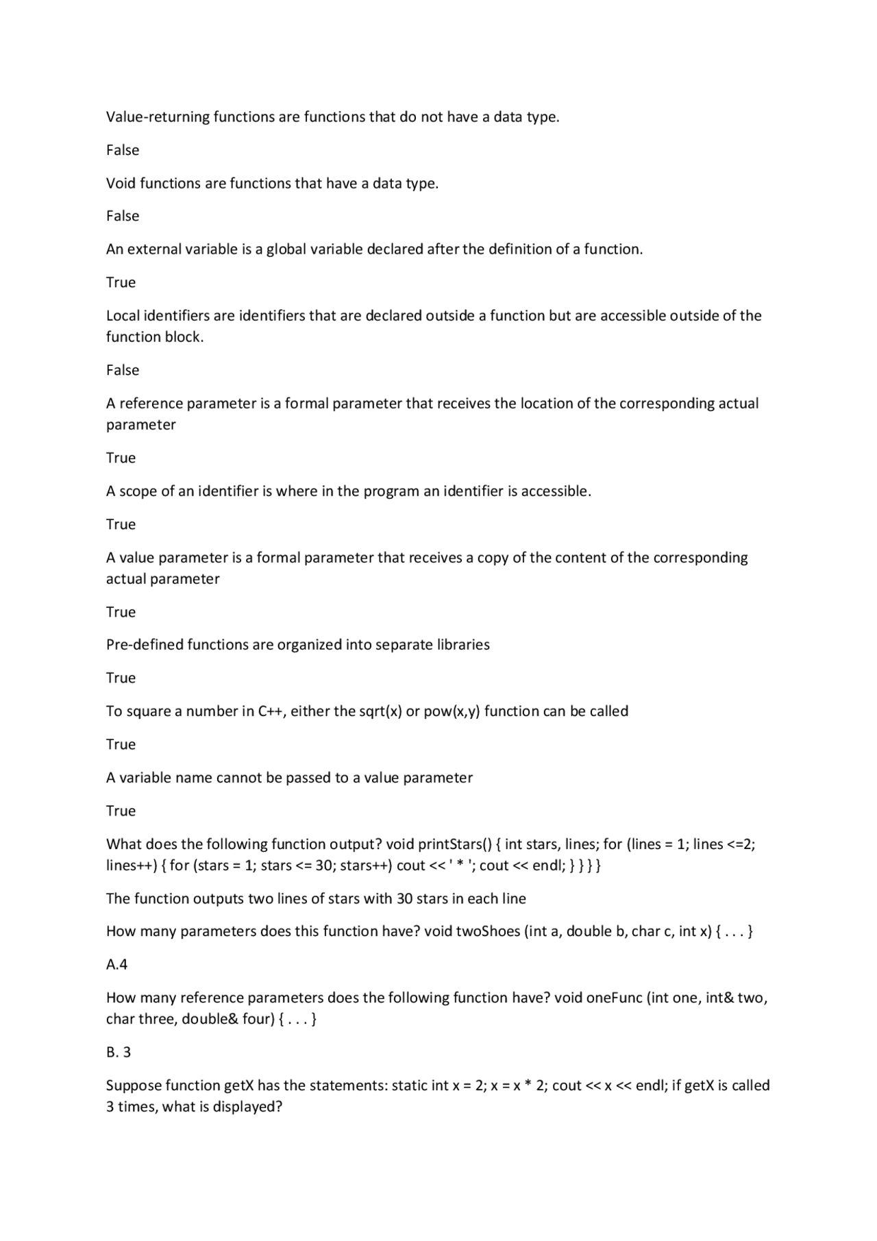 Quiz 4 C++ Programming, Program and Problem Analysis Design, CMPG 172 ...