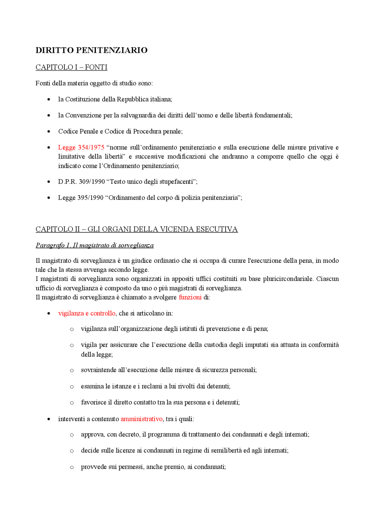 Appunti di Diritto Penitenziario Servizio Sociale Sintesi del corso