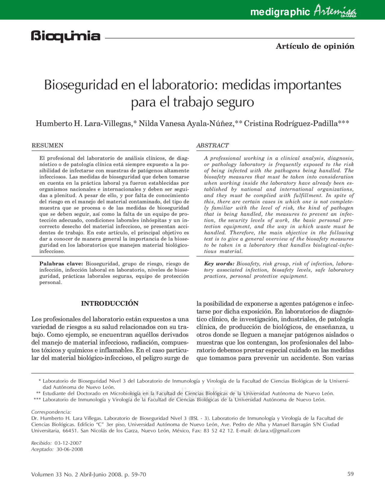 Bioseguridad en el laboratorio - Docsity