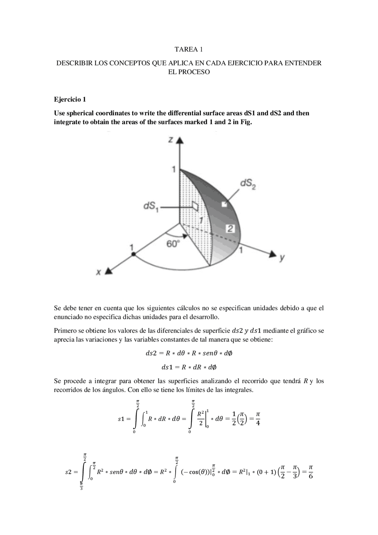 Spherical coordinates to write the differential surface | Ejercicios de ...