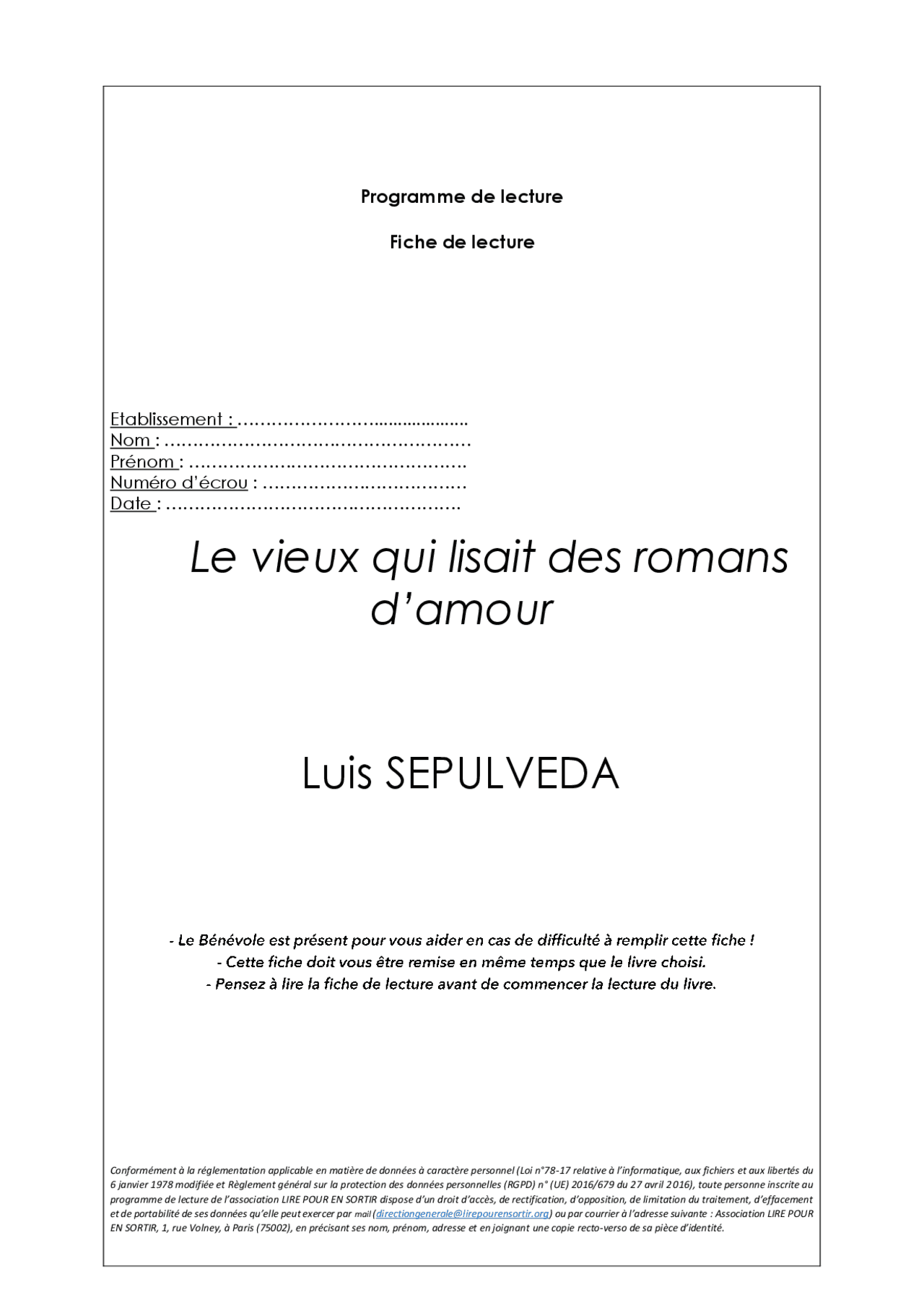 Le Vieux Qui Lisait Des Romans D amour Resume Chapitres Sepulveda, Le vieux qui lisait des romans d'amour | Lectures Littérature |  Docsity