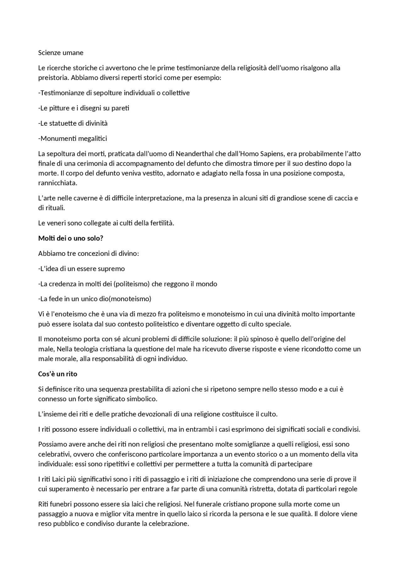 Religioni dal punto di vista della psicologia Docsity