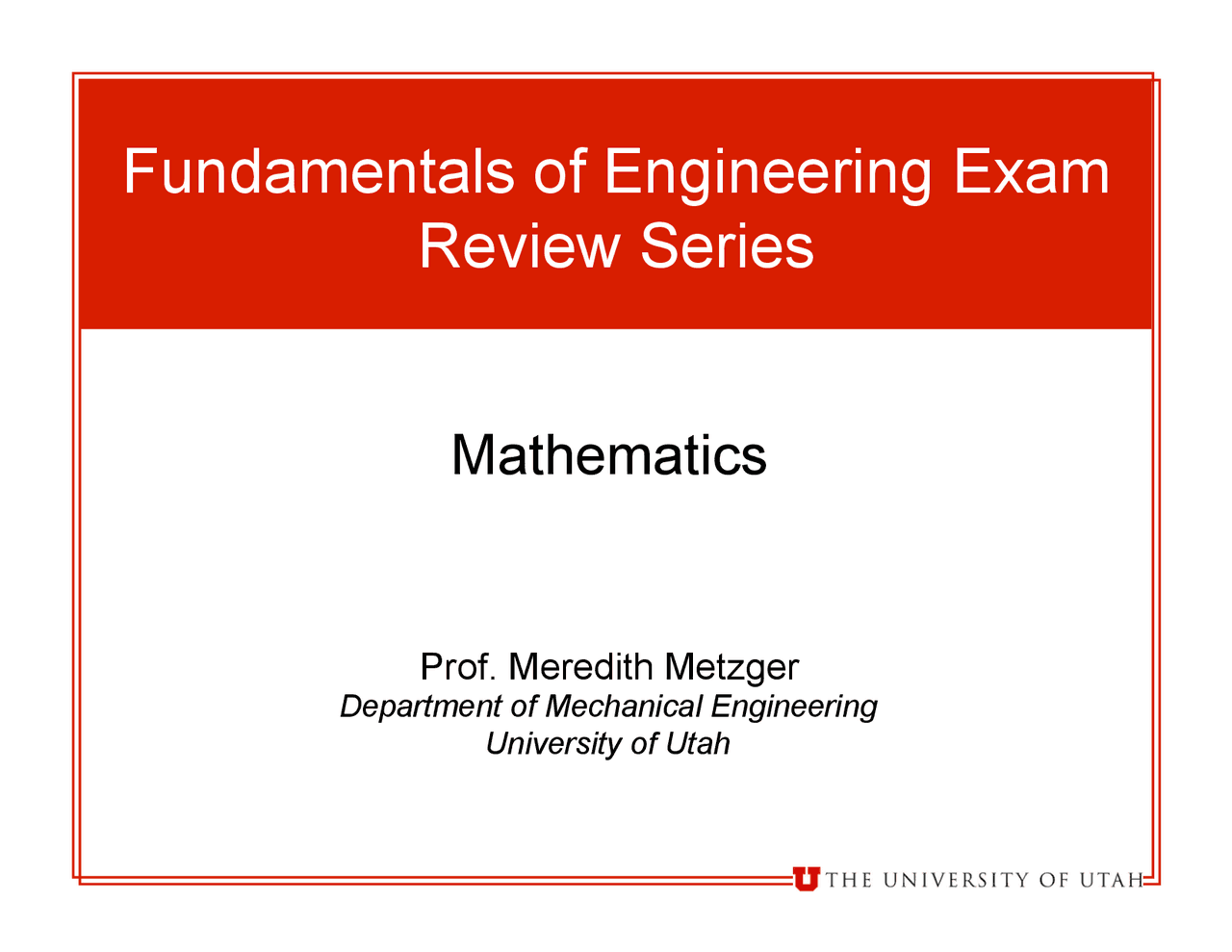 Fundemental of engineering review_math section - Docsity