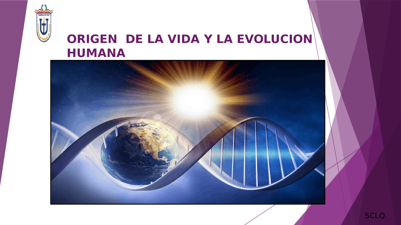 Origen de la vida y evolucion humana | Diapositivas de Biología Celular ...