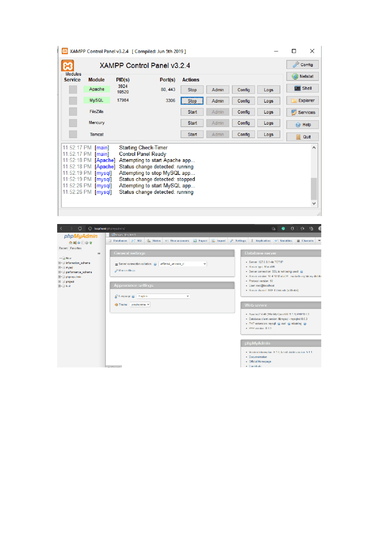 Database sistem phpmyadmin localhost - Docsity