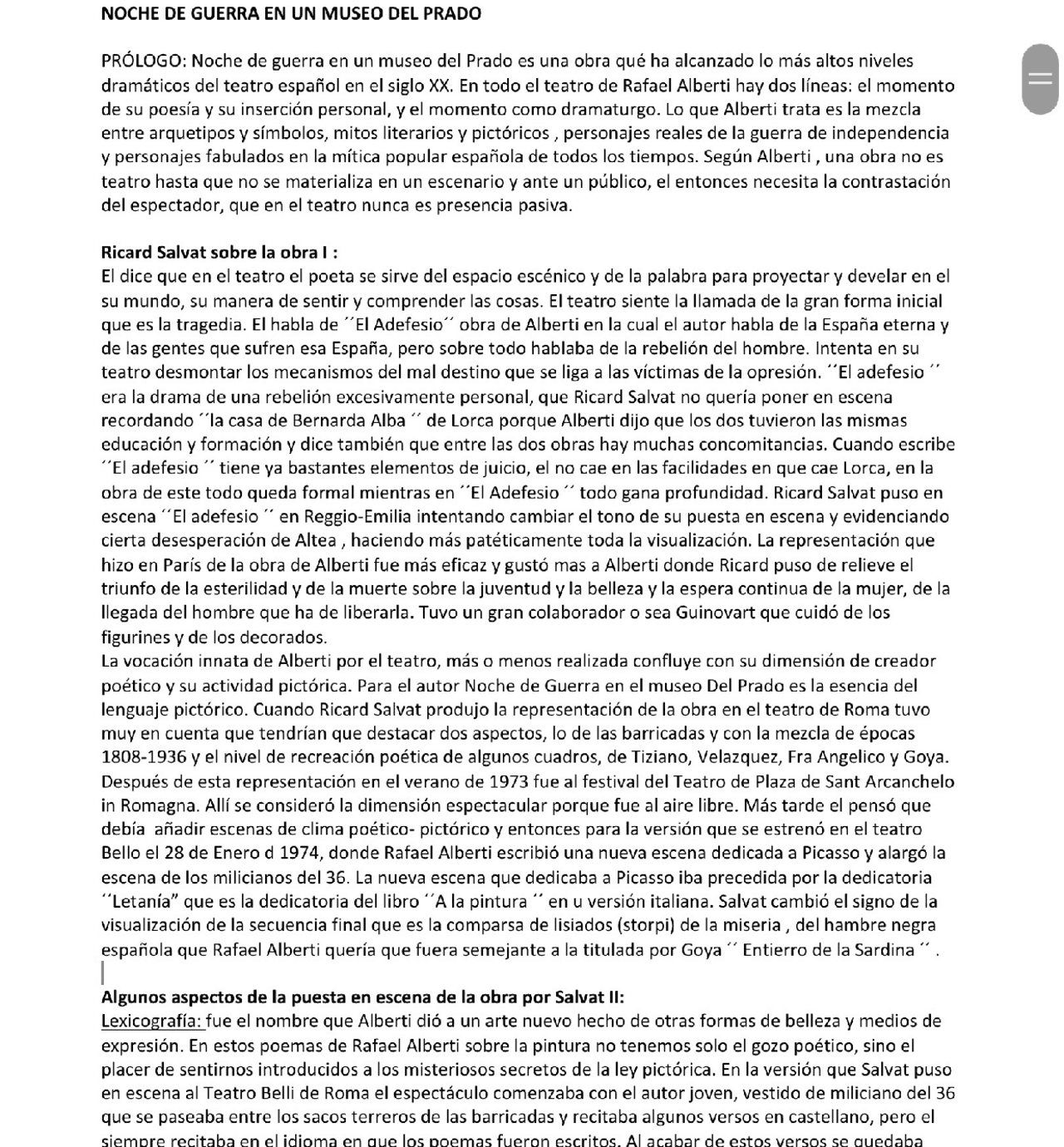 Noche de guerra en el museo del prado Docsity