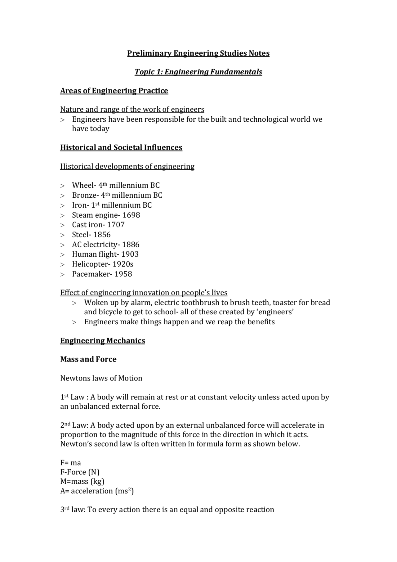 Engineering/ electronic notes - Docsity