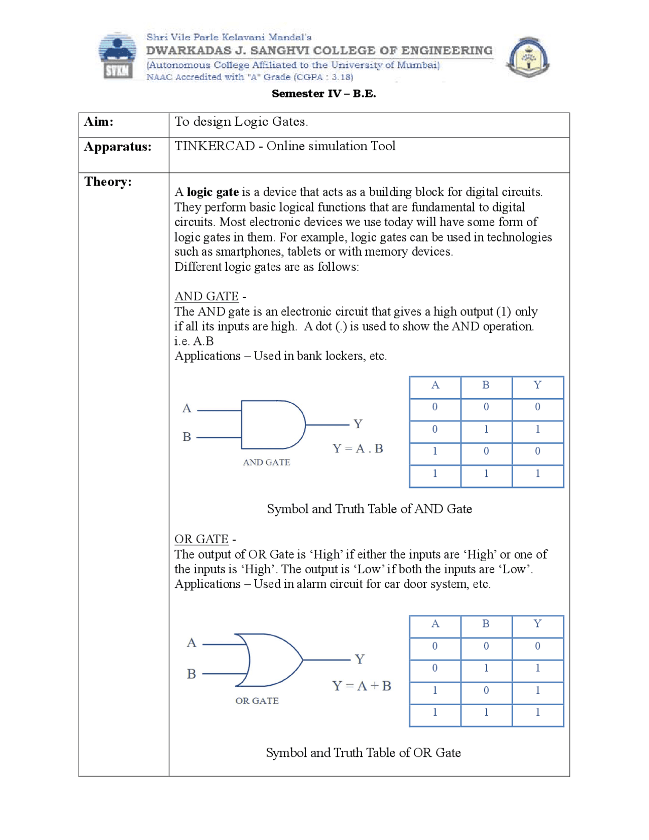 Electronics Circuit Design - LOGIC GATES - Docsity