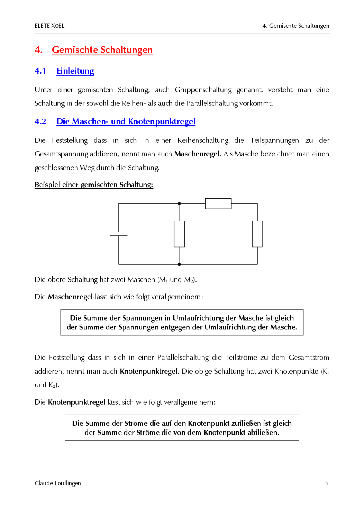 Gemischte Schaltungen Aufgaben mit Lösungen | Übungen Elektrotechnik