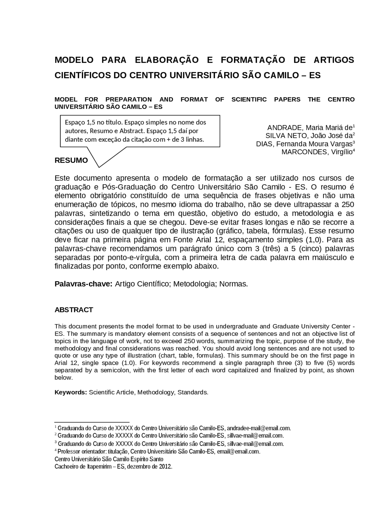 Modelo oficial artigo | Teses (TCC) Construção | Docsity