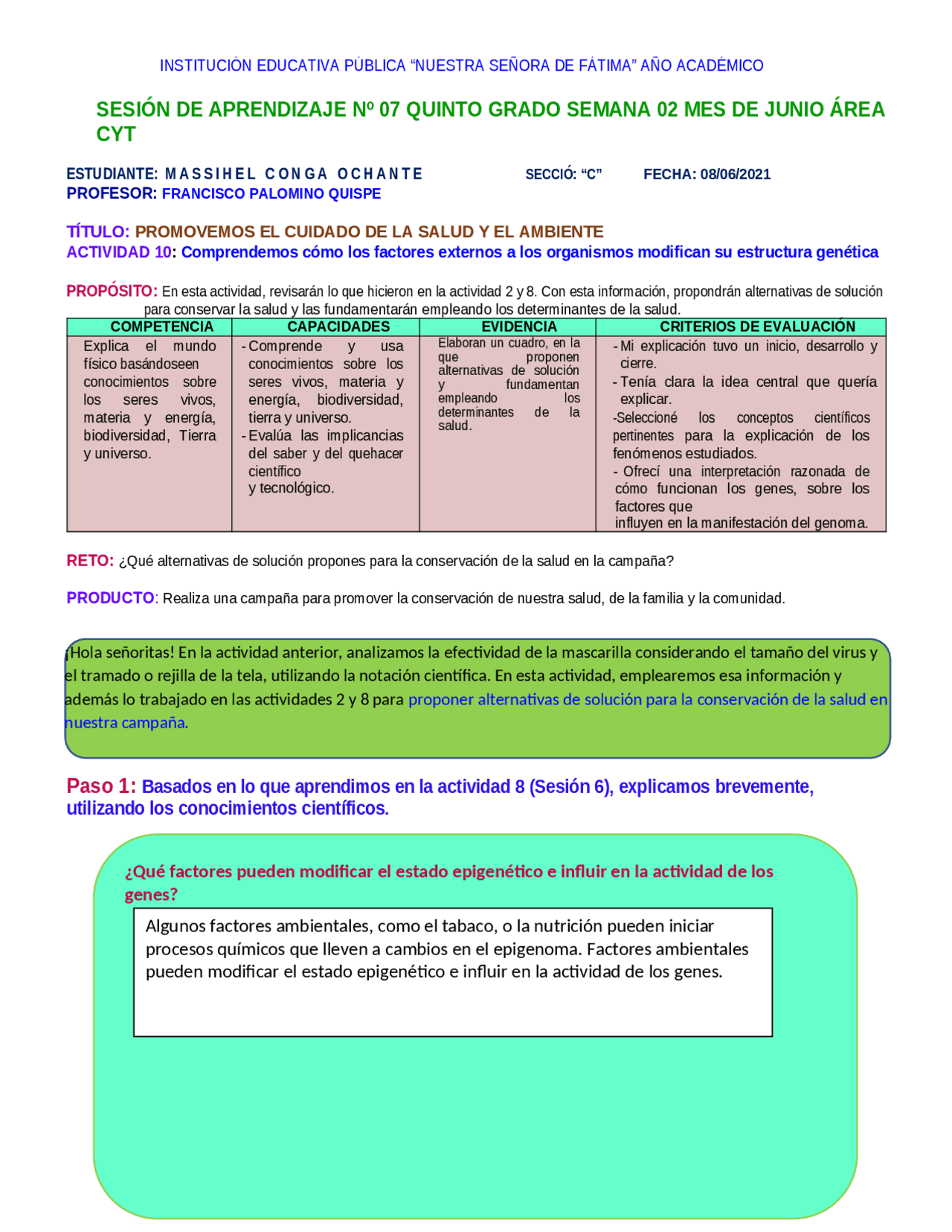PROMOVEMOS EL CUIDADO DE LA SALUD Y EL AMBIENTE - Docsity