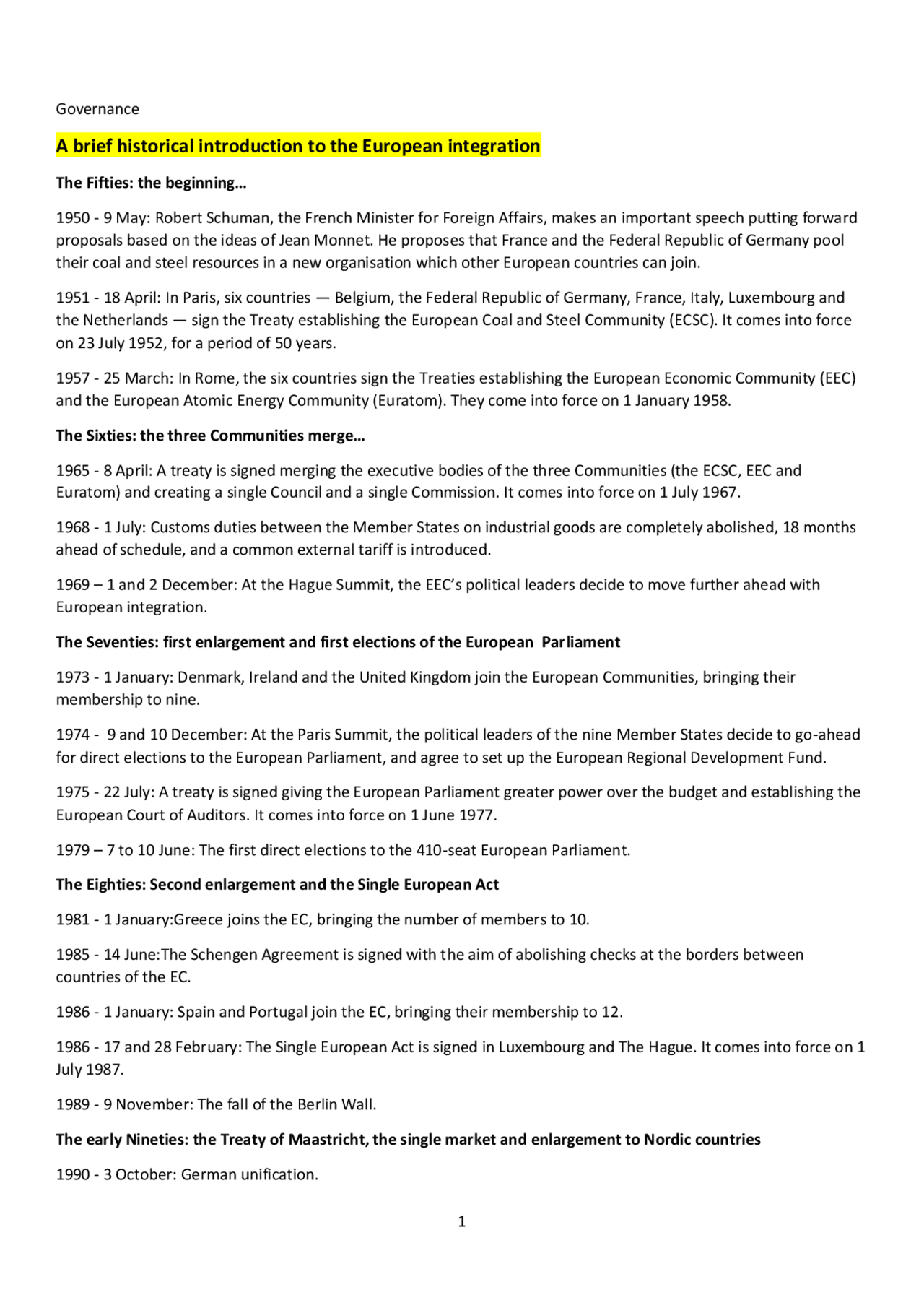 Governance and Policies of the European Union | Slides Economic policy ...