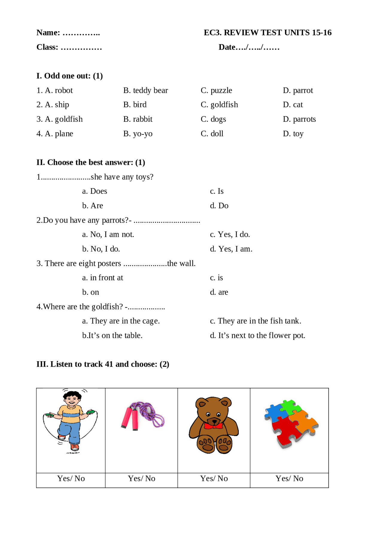 Exam Examples Math Kids Test for children who want to be better in math - Docsity