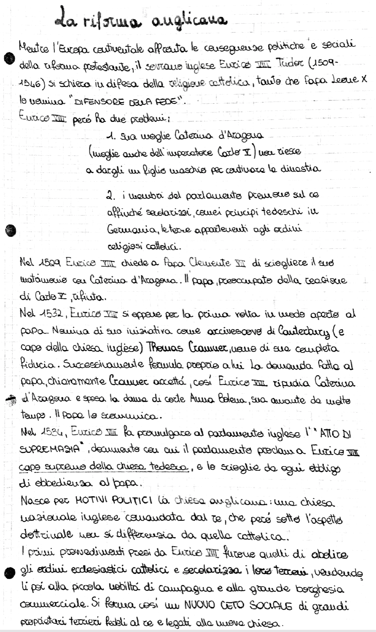 La riforma anglicana Docsity