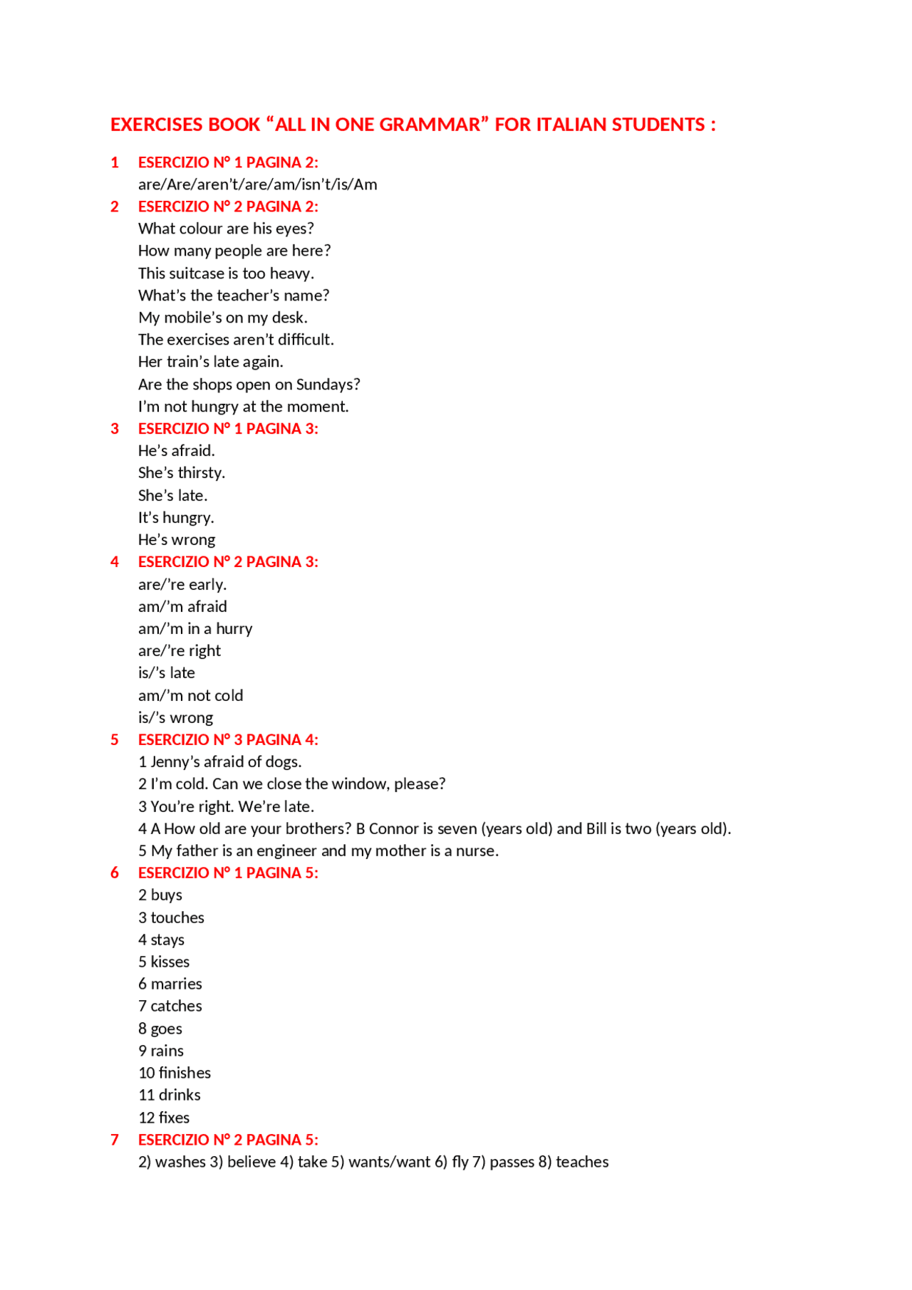 Risposte Esercizi Libro Inglese All In On Grammar For Italian Students Risposte Esercizi Libro Inglese All In On Grammar For Italian Students