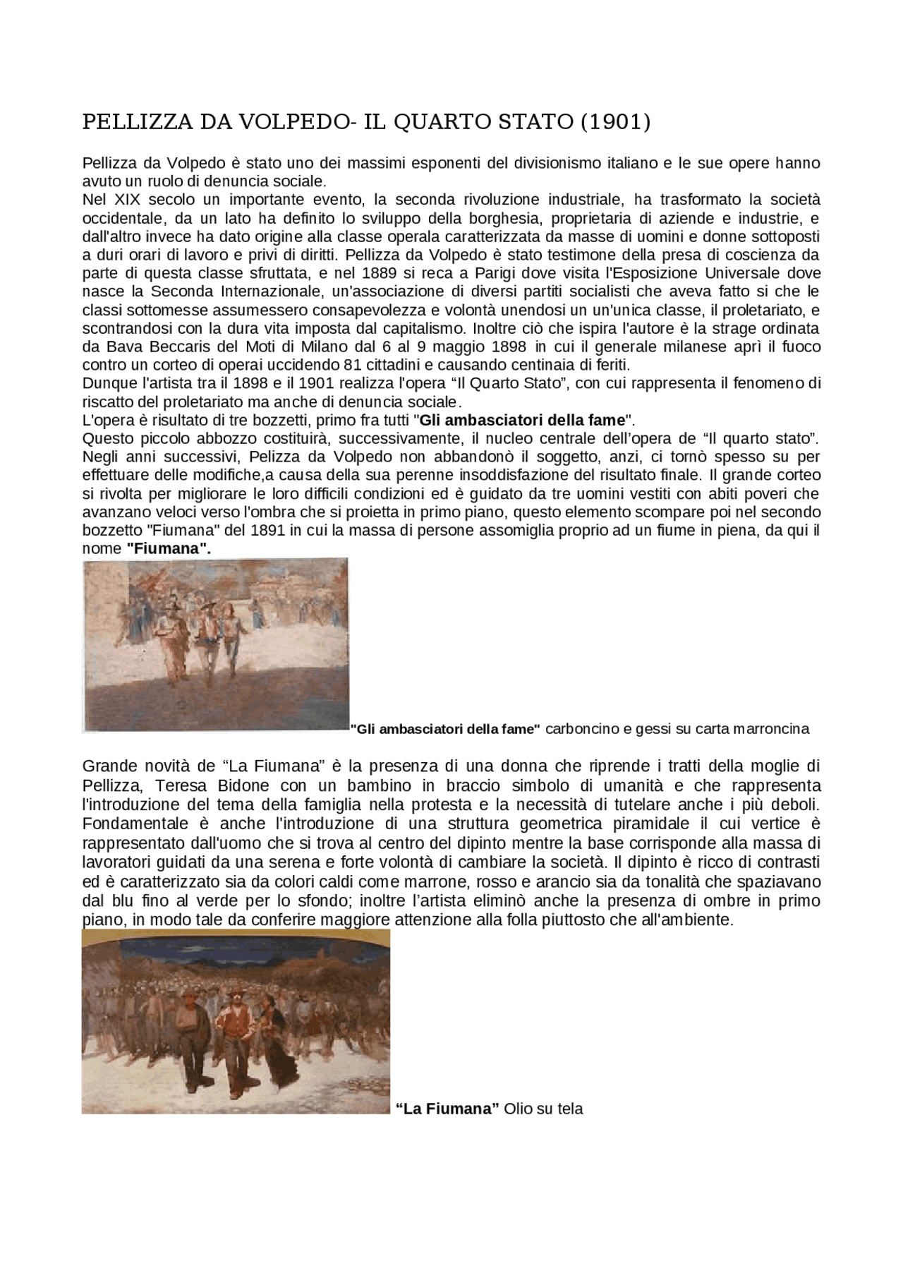 pellizza da volpedo quarto stato