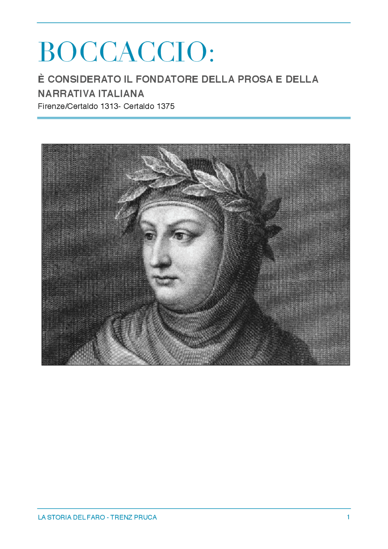 Boccaccio vita, opere principali e Decameron Docsity Boccaccio vita, opere principali e Decameron Docsity