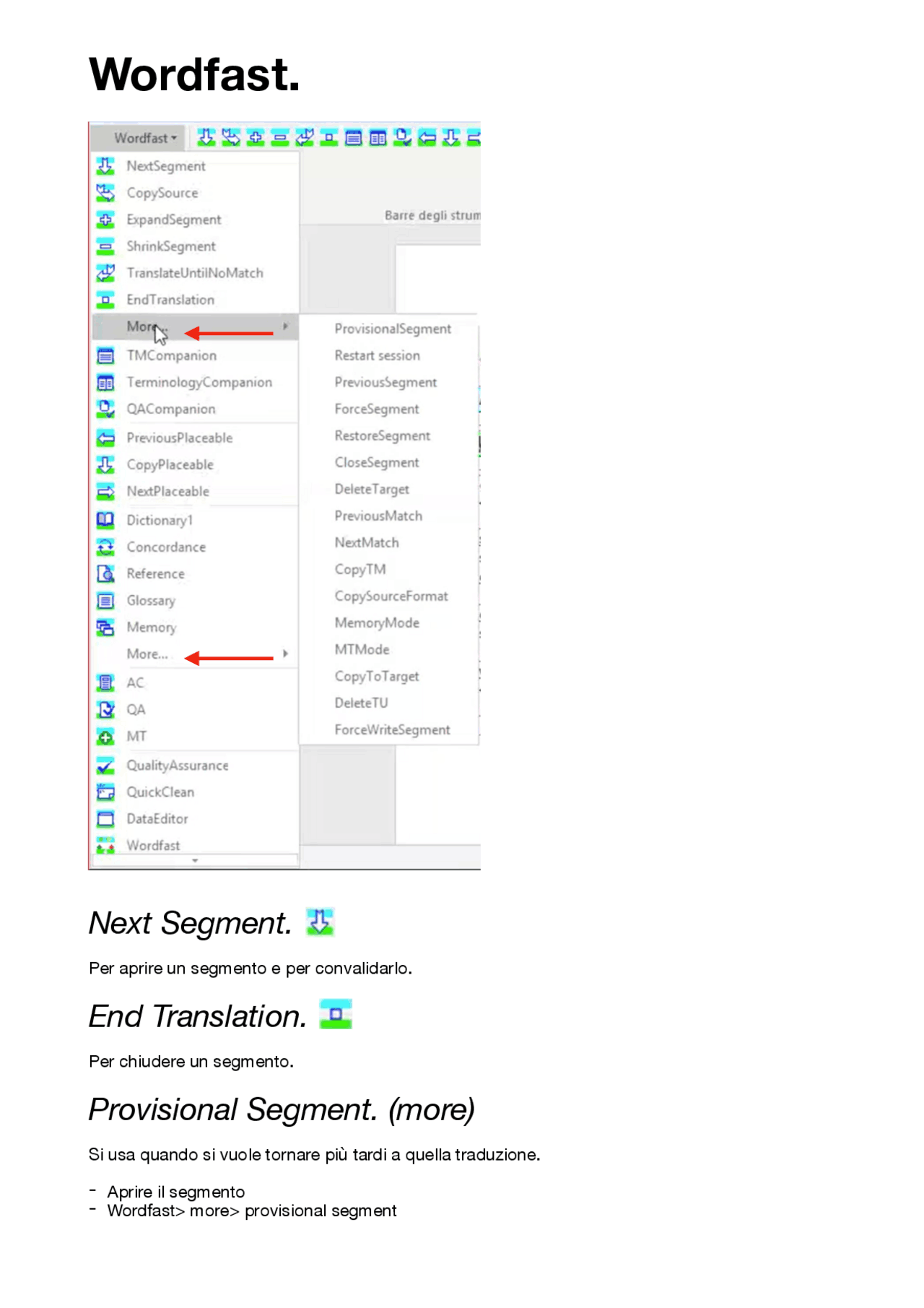 Wordfast, pratica. Lab di strumenti informatici per la traduzione e l ...