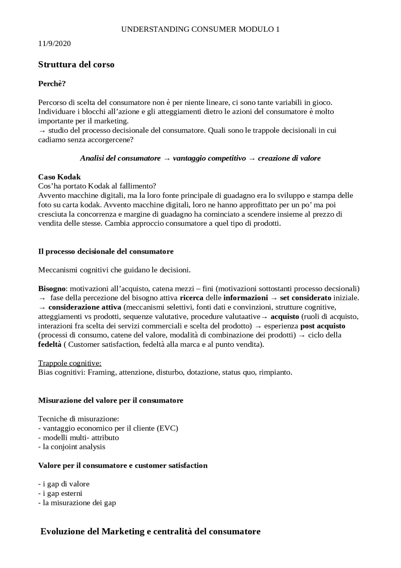 Inte De Consumer Example Understanding consumer modulo 1 | Appunti di Marketing - Docsity