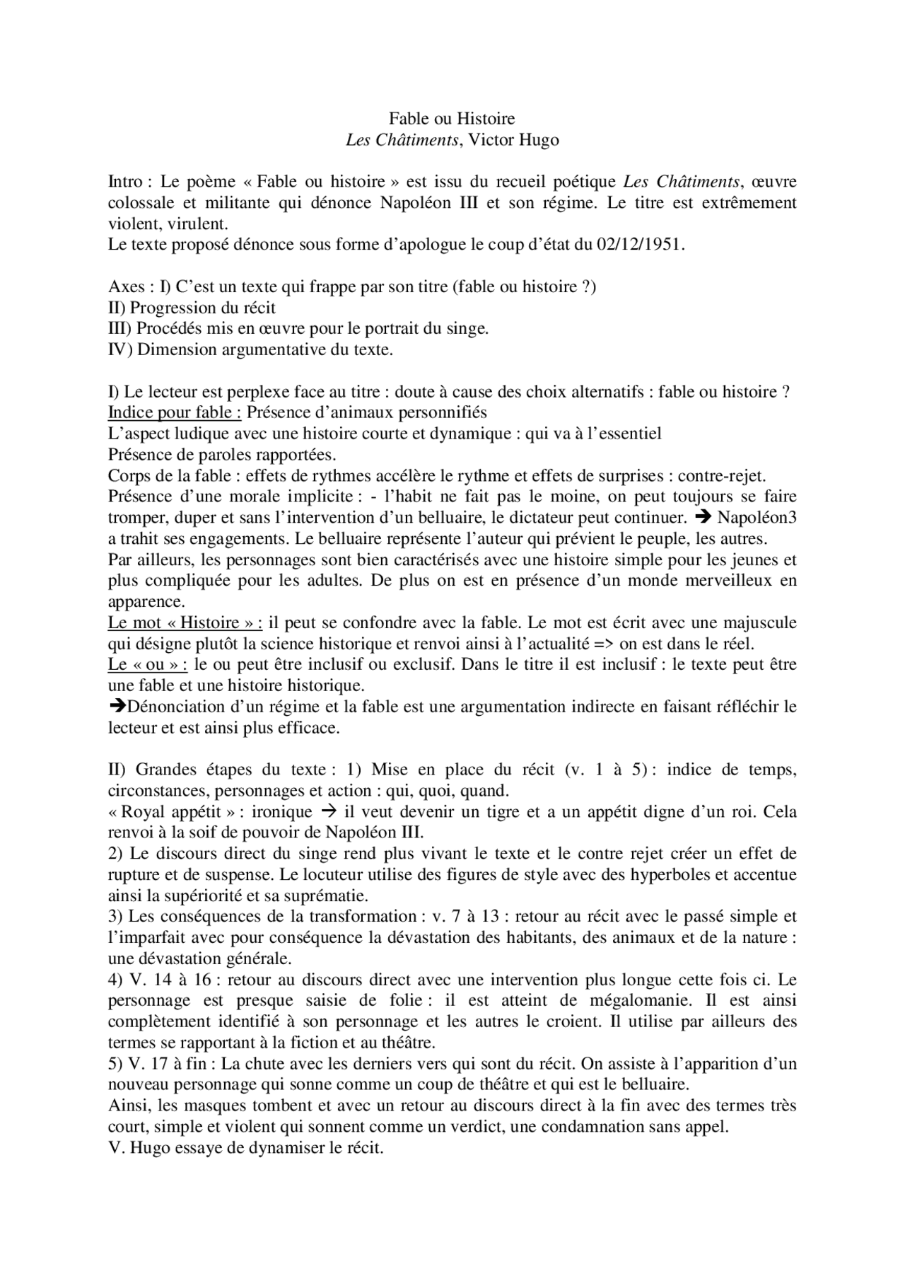 La Coccinelle Victor Hugo Analyse Les Châtiments, Victor Hugo: analyse | Lectures Littérature | Docsity