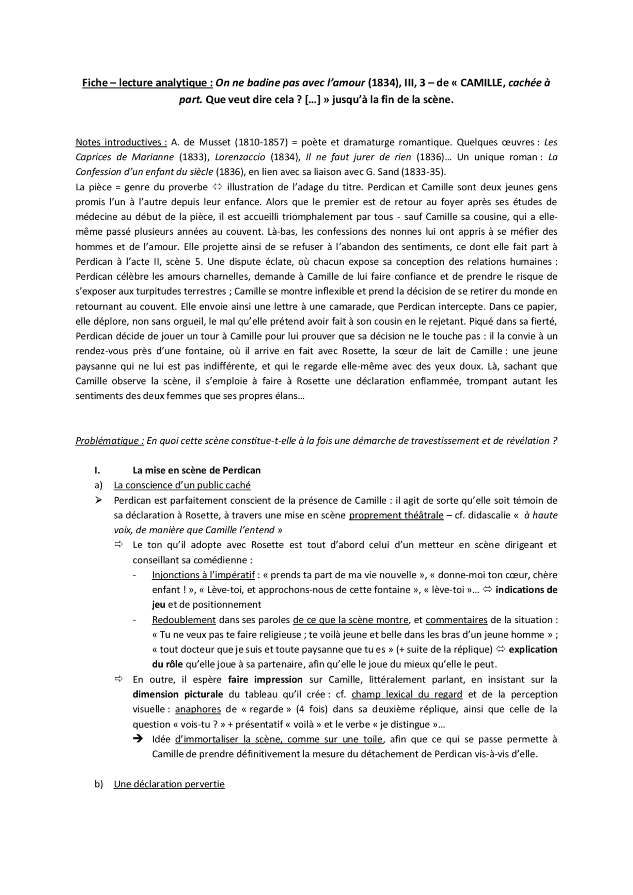 On Ne Badine Pas Avec L amour Acte 3 Scene 3 Musset, On ne badine pas avec l'amour, Acte III sc. 3 - lecture analytique  | Lectures Théâtre | Docsity