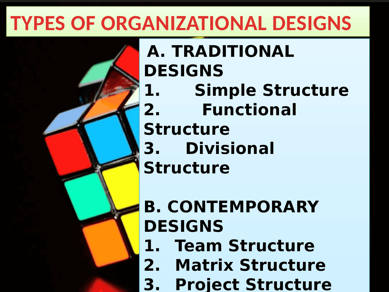 Organizational design - Docsity