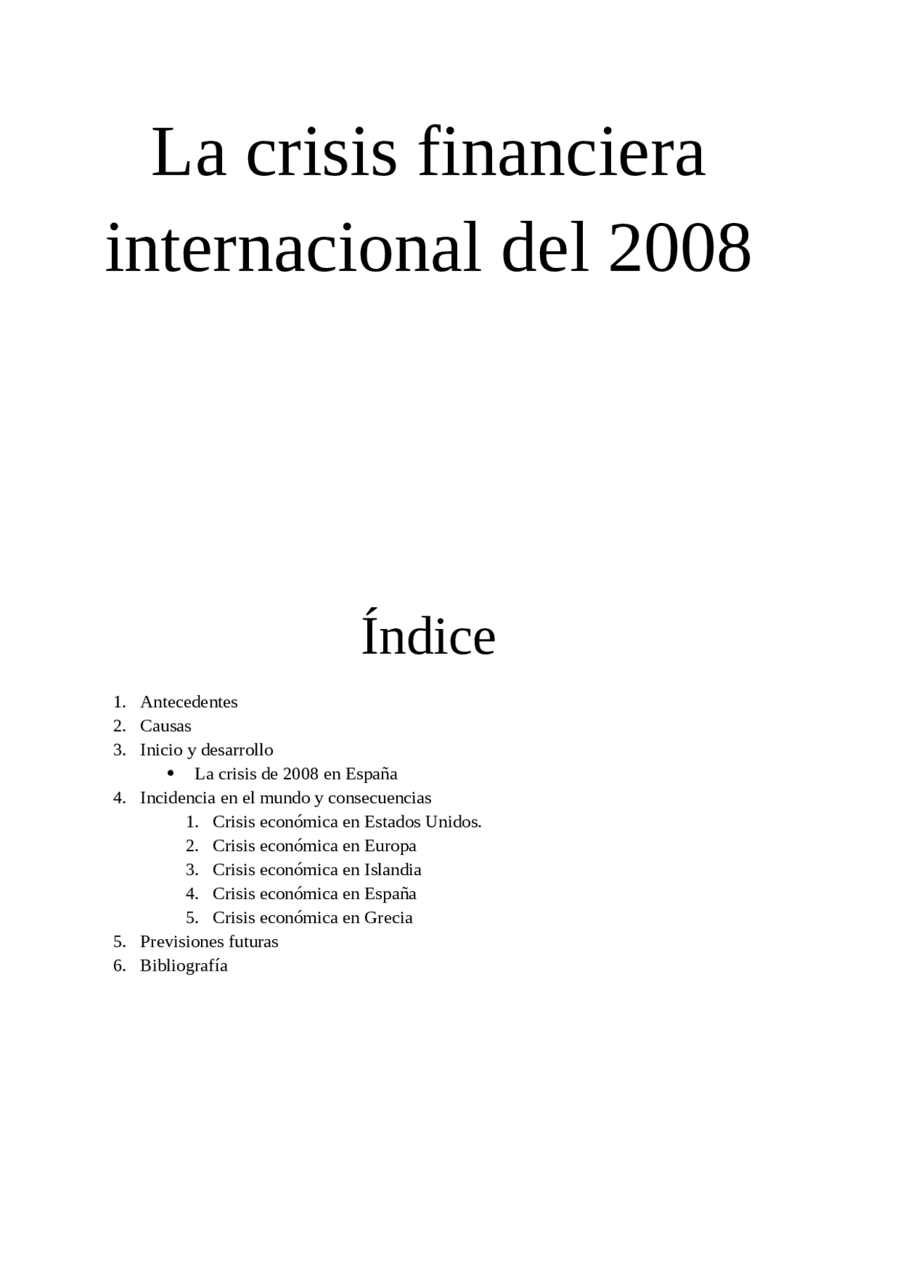 La crisis financiera internacional del 2008 | Study Guides, Projects ...