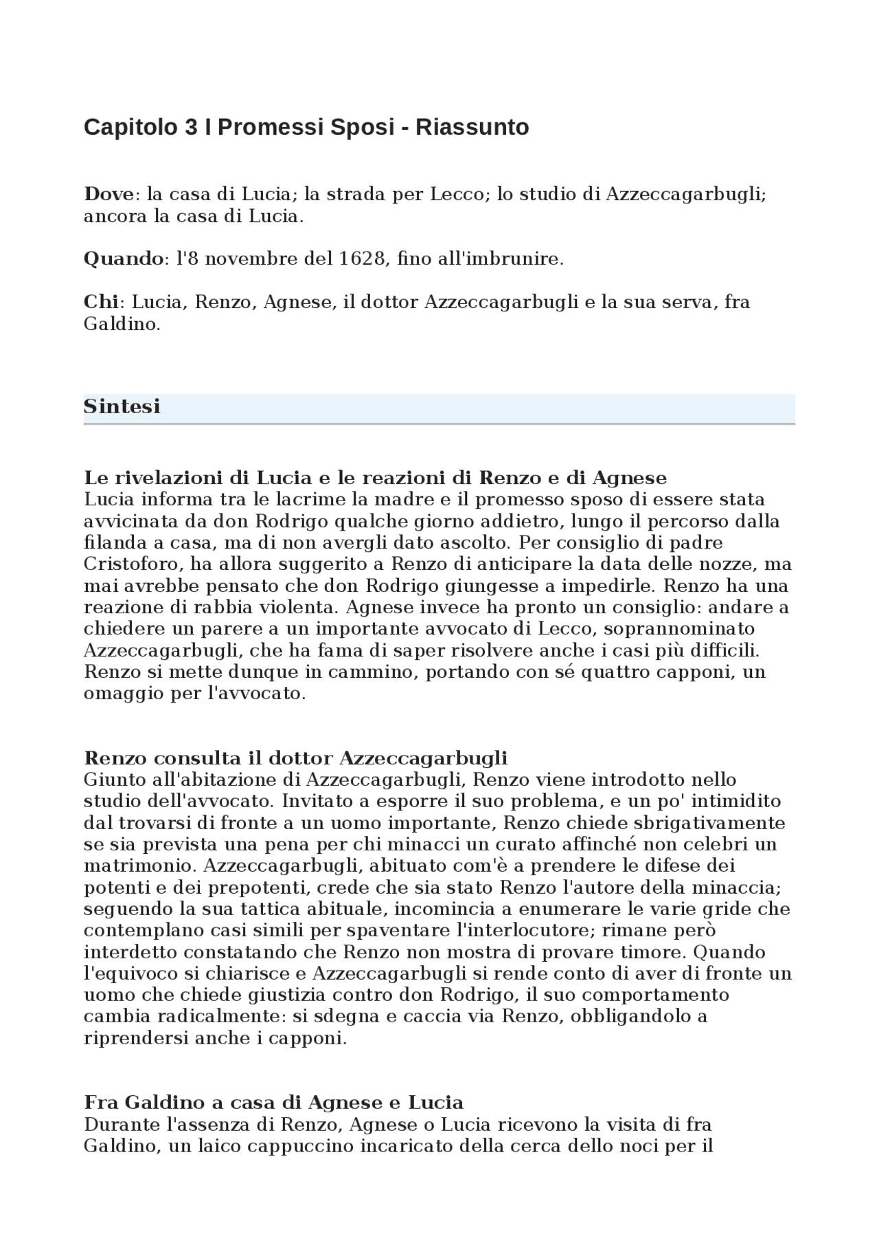Riassunto capito 3 promessi sposi seconda superiore Docsity Riassunto capito 3 promessi sposi seconda superiore Docsity