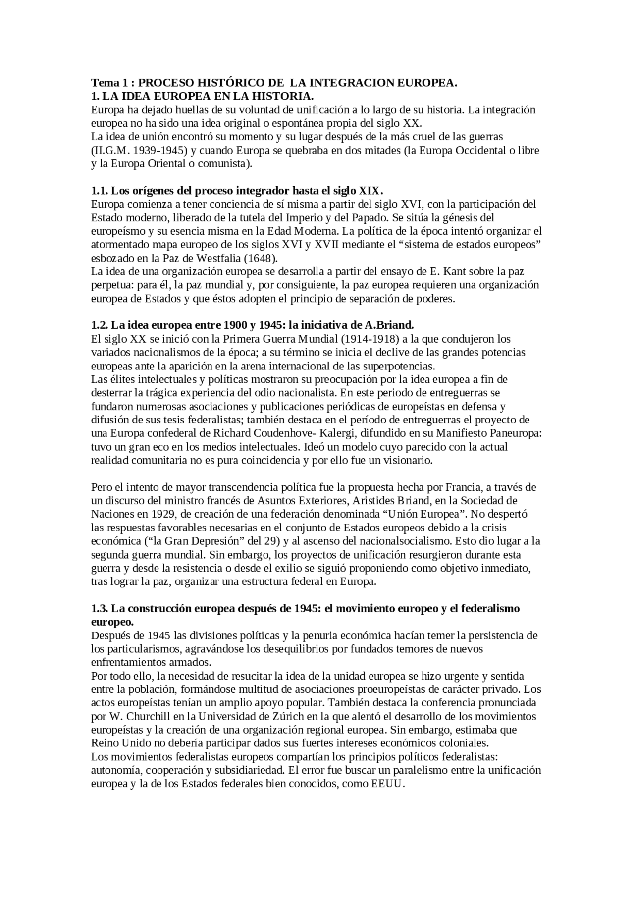 Tema 1 instituciones del derecho de la Unión Europea - Docsity