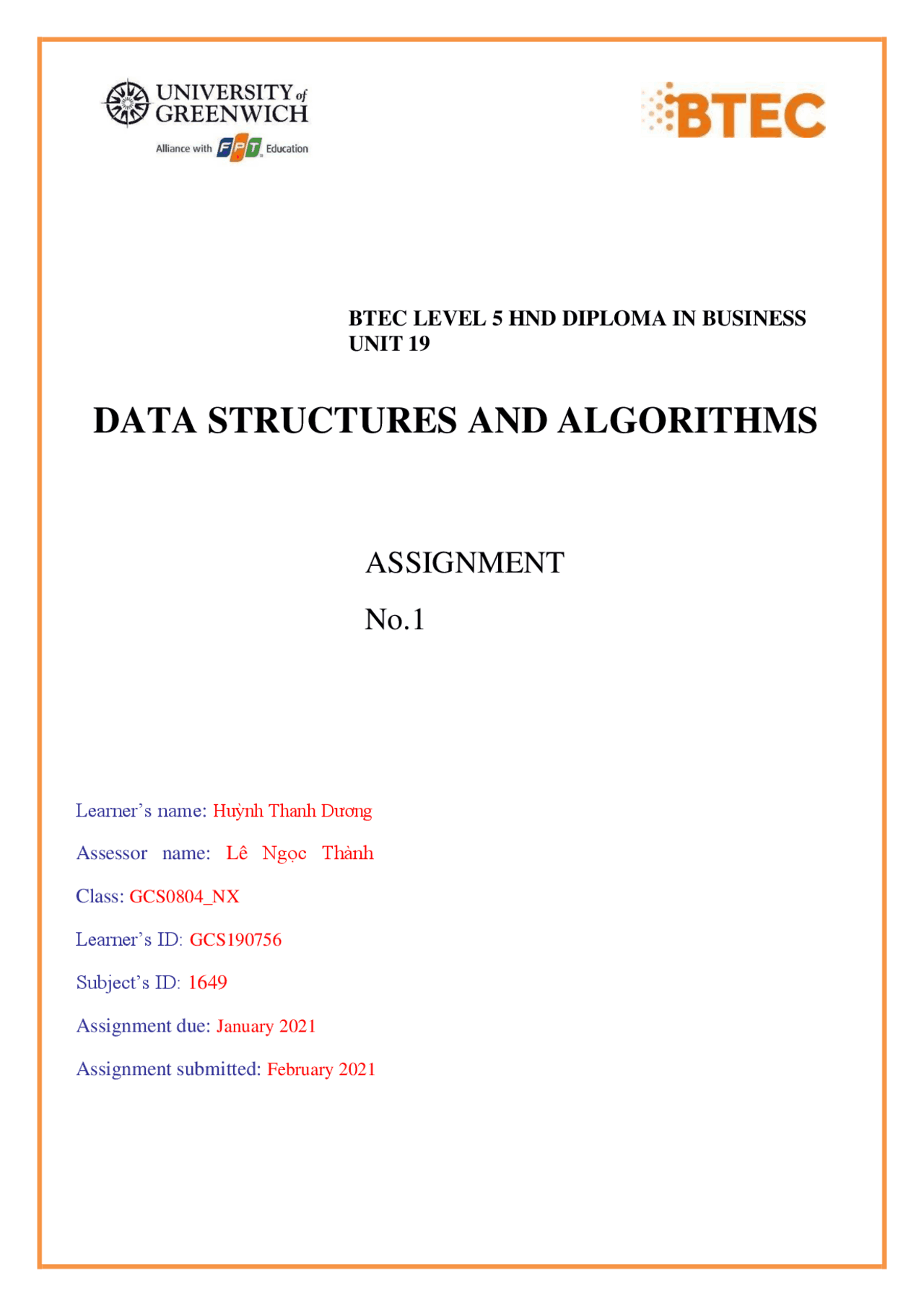 Data Structures and Algorithms - 1 | Study Guides, Projects, Research ...