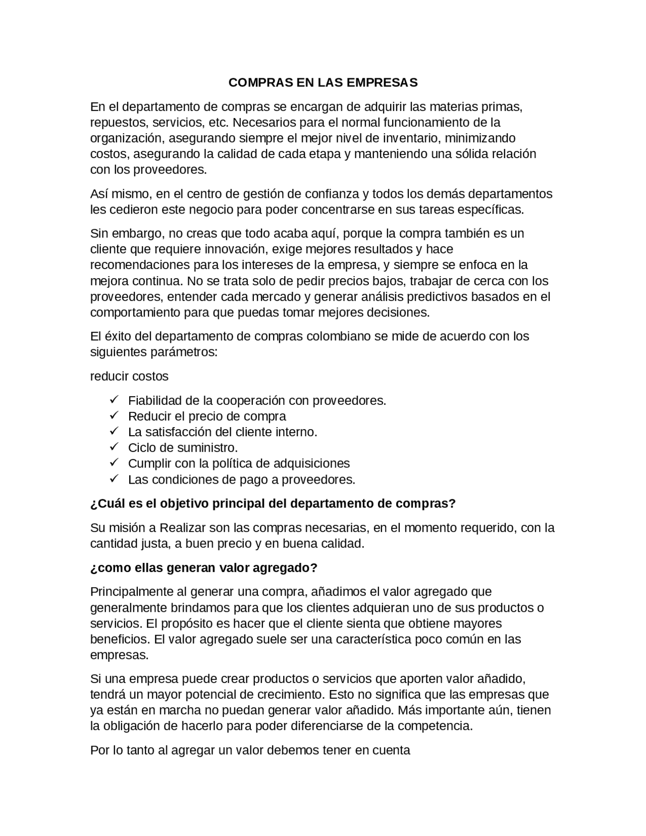 Compras en las empresas - Docsity