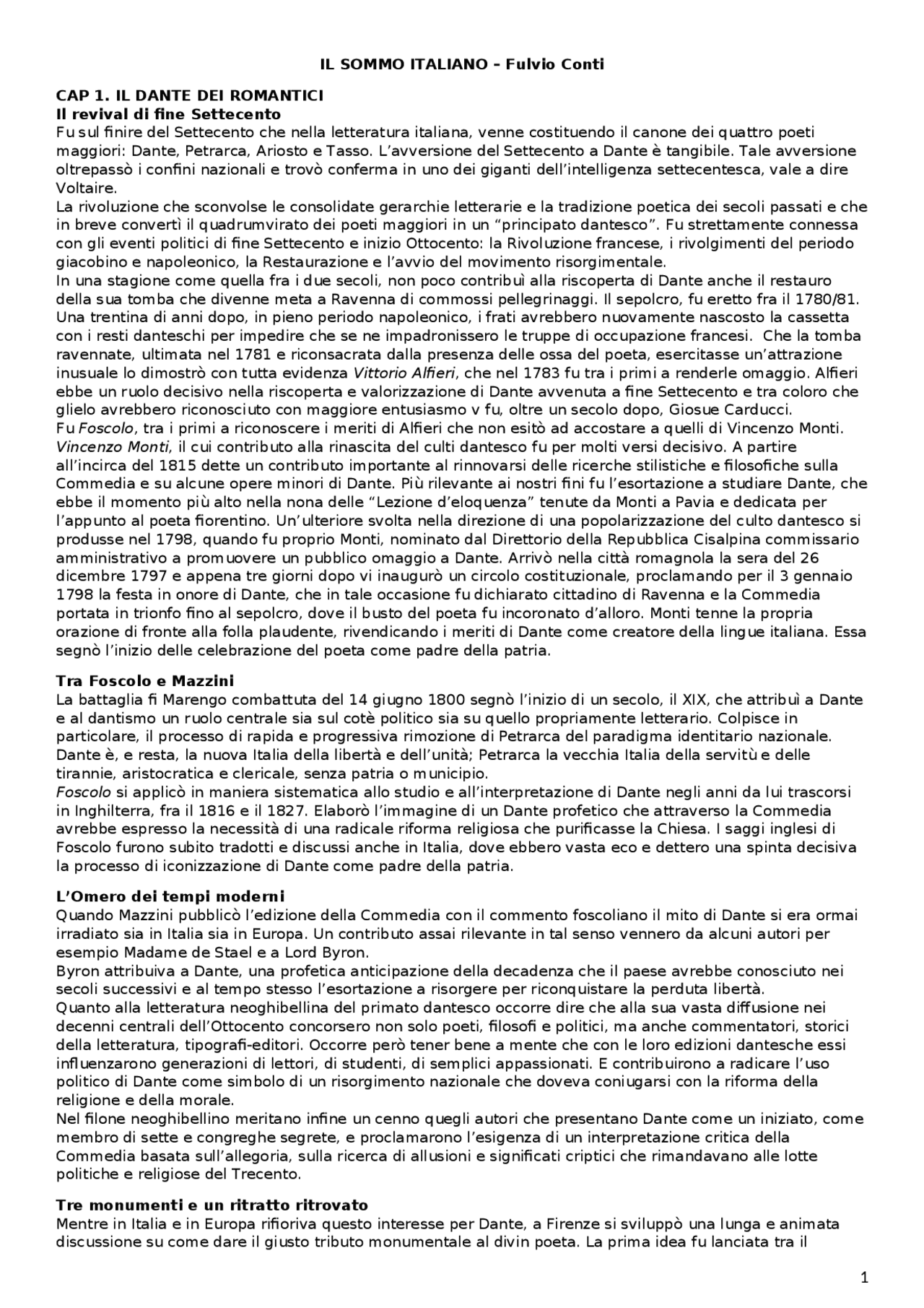 Il sommo italiano, 2021 Docsity