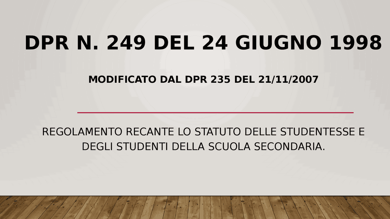 Schema DPR n 249_98Regolamento recante lo