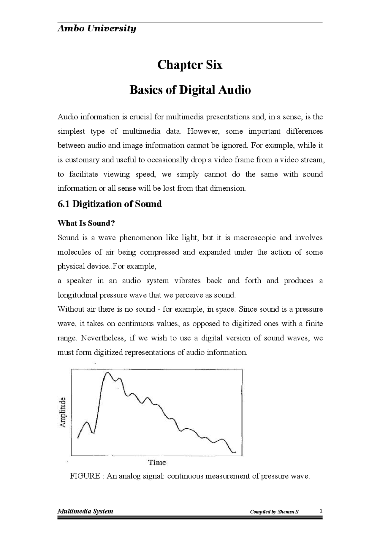 Multimedia systems about sound and digitization | Lecture notes ...