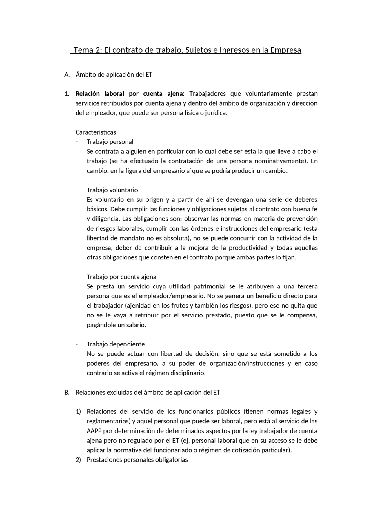 Tema 2 Derecho del Trabajo y de la Seguridad Social | Apuntes de ...